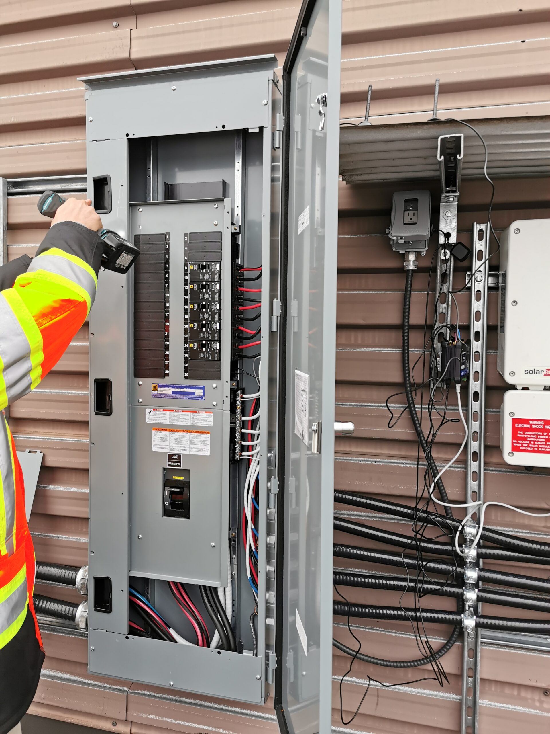 On-site electrical panel work